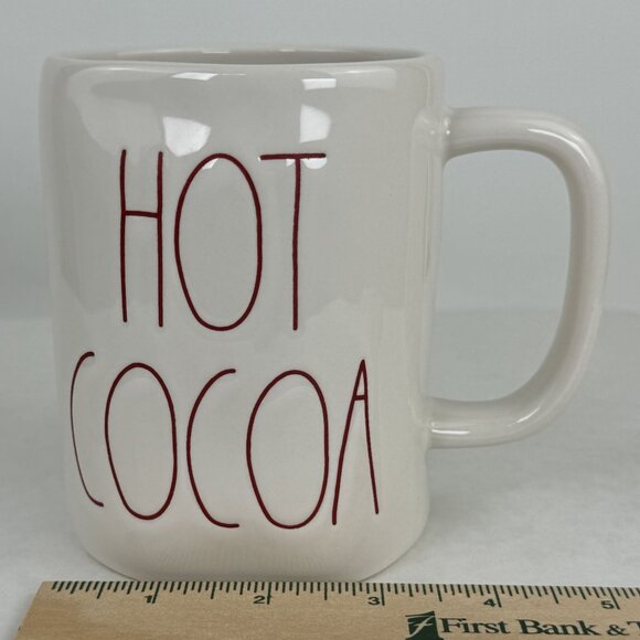 Rae Dunn Artisan Collection Hot Cocoa Mug 16 Oz White Ceramic Red Letters 4.5" - Picture 7 of 9